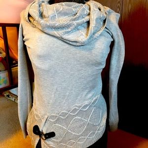 Grey cowl neck sweater